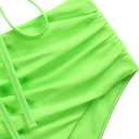 ZAFUL Women's High Waisted Bikini Set Crisscross Tankini Swimsuit Tummy Control Ruched Bathing Suit (L)