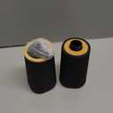 YAUKPH Bathroom Accessories Set 2 Piece Soap Dispenser and Toothbrush Holder for Bathroom Countertop Striped Black and Bamboo