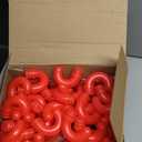 Soaoo 60 Pcs Christmas Candy Cane Shaped Tube Containers Bulk 12 Inch Empty Holiday Candy Tubes with Red Topper Christmas Plastic Crutch Container for Candy Chocolate Stocking Filler