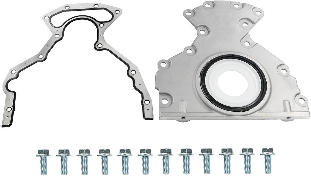 Rear Main Seal Kit Compatible with Chevy Tahoe Suburban Silverado Express Avalanche Cadillac Escalade GMC Yukon Sierra Savana 4.8L 5.3L 6.0L 6.2L Replaces# 635-518 12633579 12639250