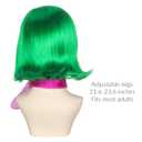 Miss U Hair Short Wavy Green Wig with Scarf for Women Side-swept Bangs Anime Cosplay Wig