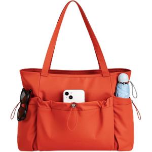 FHELAD Puffer Tote Bag for Women, Large Lightweight Quilted College Shoulder Bag with Bottle Pocket for Travel, School