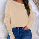 Okiwam Women's Fall Tops Cowl Neck Long Batwing Sleeve Shirts Oversized Tunic Dressy Casual Blouses 2026 Fashion Clothes (Beige, S)