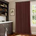 Chestnut Brown Linen Pinch Pleated Blackout Curtains 108 Inches Long for Bedroom Pleated 100% Black Out Drapes with Liner Rust Farmhouse Country Extra Long 108 Inch Curtain for Living Dining Room