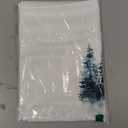 ATPOM Misty Winter Pine Tree Forest Kitchen Towels, Navy Blue Winter Foggy Pine Tree Nature Landscape Decorative Hand Towels, Farmhouse Rustic Dish Tea Towel, 16x24 Inches Set of 2