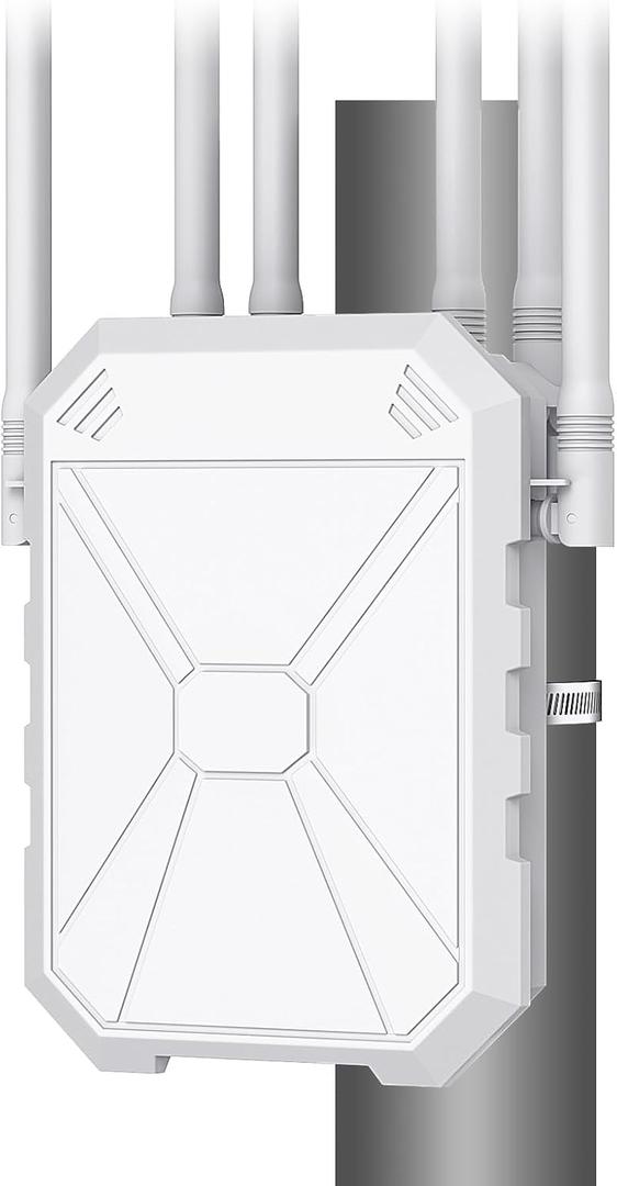AX1800 Outdoor WiFi Extender, IP67 Weatherproof Outdoor Wireless Access Point, Supports Extender/AP/Repeater, Dual Band High Power Long Range Outdoor WiFi Extenders Booster for Farm Backyards Garages