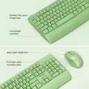 MEETION Wireless Keyboard and Mouse, Full-Sized Cordless Keyboard with Wrist Rest and 3 DPI Adjustable Mouse, 2.4G Wireless, Compatible with PC/Computer/Laptop/Windows/Mac, Green