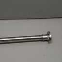 BRIOFOX Industrial Shower Curtain Rod - 2-in-1 Design Tension Curtain Rod - Never Rust Non-Slip 27 to 43 Inch 304 Stainless Steel, Brushed Nickel Window Curtain Rod