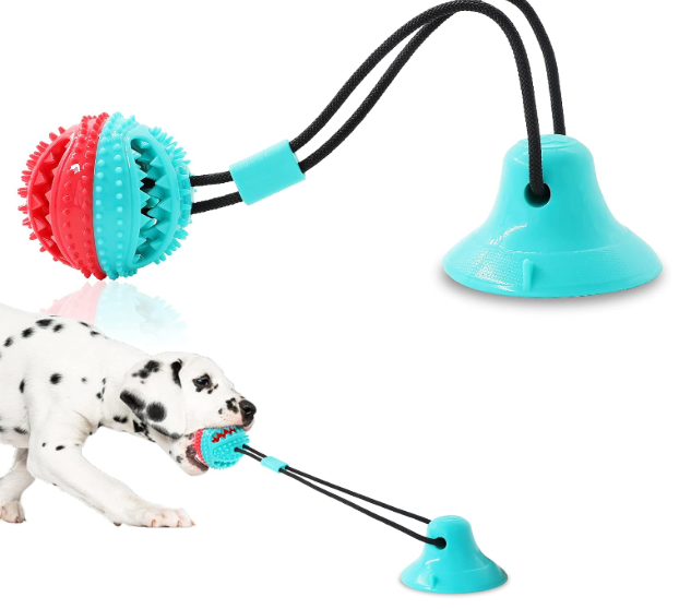 Askhald Dog Toys Chew Toys for Aggressive chewers, Puppy Training Treats Teething Rope Toys for Boredom Dog Puzzle Treat Food Dispensing Ball Toys for Puppies Teething (Blue)