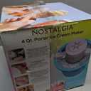 Nostalgia Electric Ice Cream Maker - Old Fashioned Soft Serve Ice Cream Machine Makes Frozen Yogurt or Gelato in Minutes - Fun Kitchen Appliance - Blue - 4 Quart