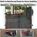 KISKIZ Reinforced 50" Wide Retractable Baby Gates, Prevent Crawling Under