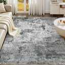 UERMEI 10x12 Area Rug for Living Room - Washable Neutral Modern Abstract Carpet, Non-Slip Soft Large Indoor Floor Rugs for Bedroom Home Office & Under Dining Table Decor, Grey Black