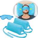 AOSSA Neck Stabilizer Pillow for Sleeping  Face Up Triangle Wedge for Head & Neck Positioning, Post Surgery Recovery & Anti-Wrinkle Back Sleep Training Pillow (Blue)