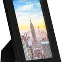 Frame Amo 5x8 Black Modern Picture Frame, 1 inch Border, Glass Front, for Wall or Table