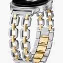 Wearlizer Metal Band Compatible with Samsung Galaxy Watch 7 6 5 4 FE Active 2 40mm 44mm/Watch 6 4 Classic 43mm 47mm 42mm 46mm/Watch 5 Pro 45mm Bands, 20mm Dressy Stainless Steel Chain Strap Women