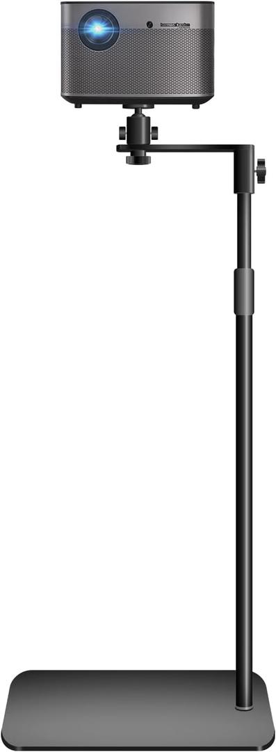 Projector Stand 360 Swivel Adjustable Height L-Shaped Hidden Floor Stand Compatible with XGIMI,Nebula,Dangbei or Any Projectors with 1/4 Thread Mount
