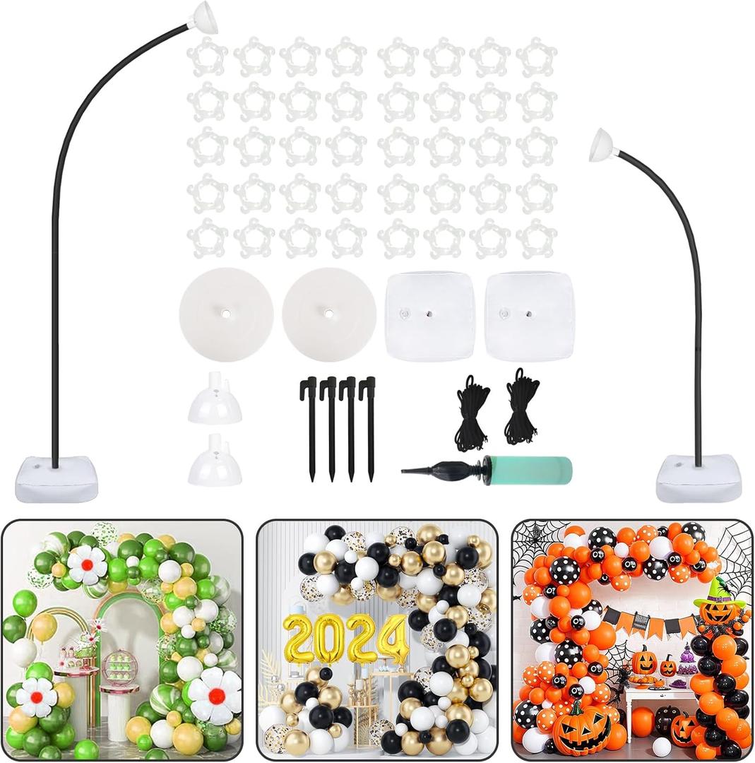 AerWo Balloon Arch Kit 9.35FT & 6FT, Free Bending Half Balloon Arch Stand with Base, Floor Balloon Arch Frame Backdrop for Wedding Birthday Party Baby Shower Yard Lawn Home Christmas Decorations