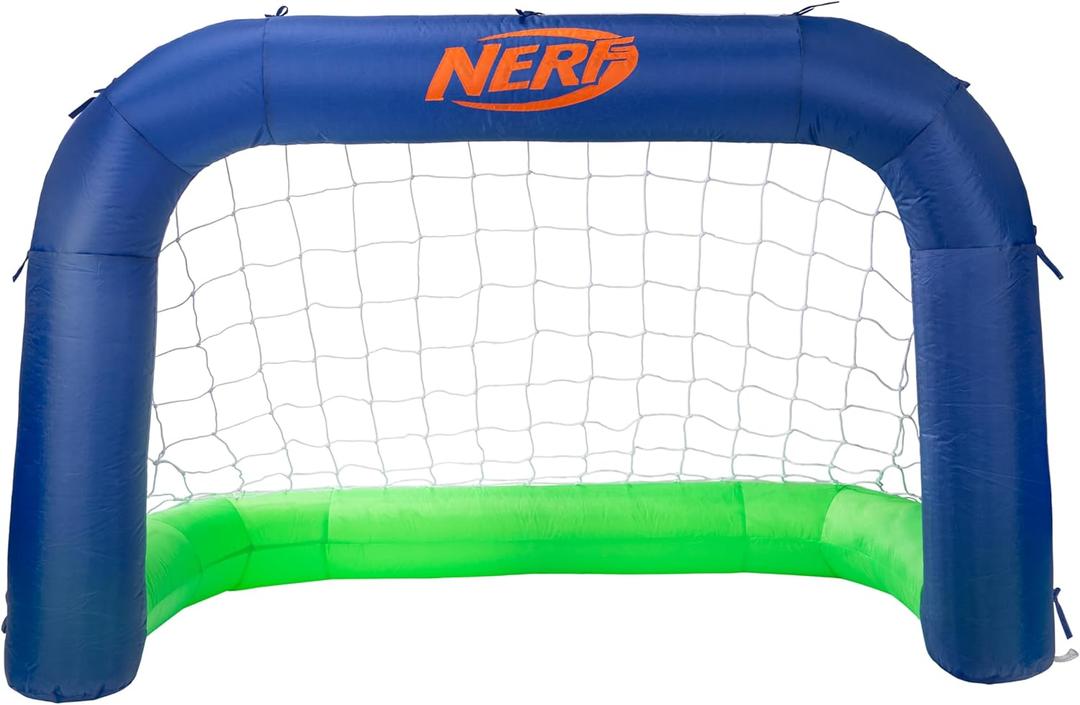 Nerf NERF AirGoal Inflatable Soccer Goal Set - Instant Blow Up Youth Goal + Foam Soccer Ball - Plug in Inflation in 10 Seconds - Kids Net Toy for Kids + 5" Inch Mini Ball