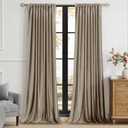 PRIMROSE Taupe Curtains 102 inch for Living Room,2 Panels Velvet Drapes Blackout Rod Pocket Back Tab Window Treatment Room Darkening Decorative Thick Curtains for Bedroom