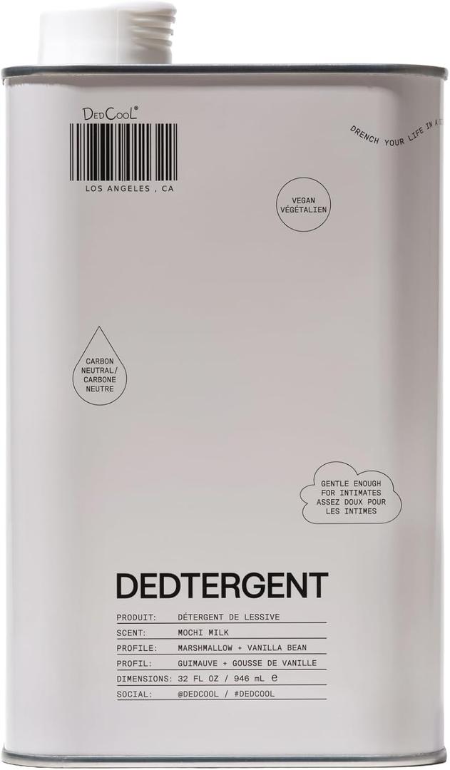 DedCool Liquid Laundry Detergent in Mochi Milk | Luxurious Scent | Stain-Removing Formula | Infused with Natural Essential Oils | Non-Toxic | Up to 60 Washes | 32 fl oz