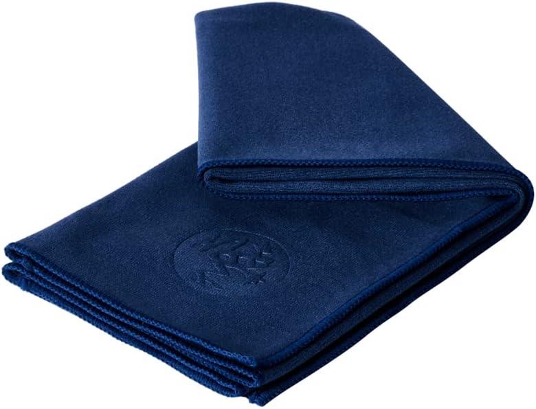 Manduka eQua Hot Yoga Mat Towel - 72" | Instant Moisture Activated Grip | Ultra Soft Microfiber | Quick Dry, Daily Use Ready | Lightweight, Travel Friendly Mat Layer (16 inches, Midnight)