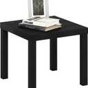 Furinno Classic Toolless Square Side Table, 1.8" Thick Tabletop, Black, Standard, Set of 1
