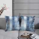 Britimes Throw Pillow Covers Modern Home Art Decor, 20 x 20 Inches Set of 2 Pillow Cases Decorative, Abstract Oil Painting Pillowcases for Bedroom, Living Room, Cushion Couch Sofa, Navy Blue Accent