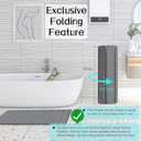 Cuckan 2 Pack Foldable Stone Bath Mats for Bathroom Super Absorbent Diatomaceous Earth Bath Mat Quick Dry Bath Rug Drying Mats with Non Slip Shower Rug Tub Shower Mat