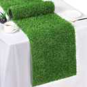 TURSTIN Artificial Grass Table Runners 12 x 36 Inch Green Grass Tabletop Synthetic Grass Carpet Rug Table Decorations for Spring Summer, Wedding, Birthday Party Decor