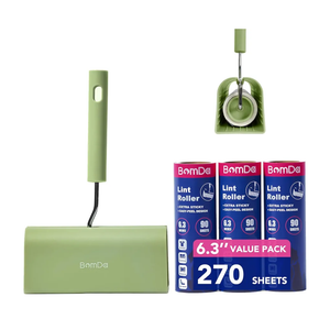 Extra Sticky Large Surface Lint Roller, 6.3'' Giant Lint Roller for Pet Hair, 270 Sheets/ 3 Refills, Long Handle Lint Remover for Clothes, Furniture, Dog & Cat Hair Remover