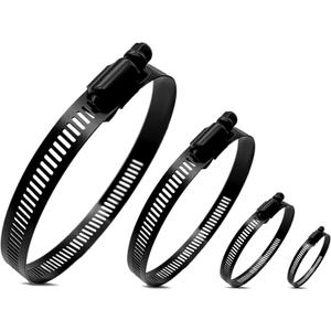 BOTTEN 16pcs 4 Sizes Hose Clamp,9/16-4 Inch(14-102mm) Hose Clamps Stainless Steel Adjustable Worm Gear Black Hose Clamp Assortment Kit,radiator hose clamps, fuel line clamps