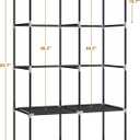 Portable Closet Wardrobe for Small Room, 35-Inch Clothing Organizer Storage Rack with 2 Clothes Hanging Rods and 4 Shelves, Non-Woven Fabric Cover, Black