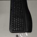 Ergonomic Wireless Keyboard with Cushioned Wrist Rest, Wave Keys, Phone Holder, Comfortable Natural Typing, 2.4GHz Full Size Cordless USB Computer Keyboard for Windows, Mac OS, Laptop, PC (Black)