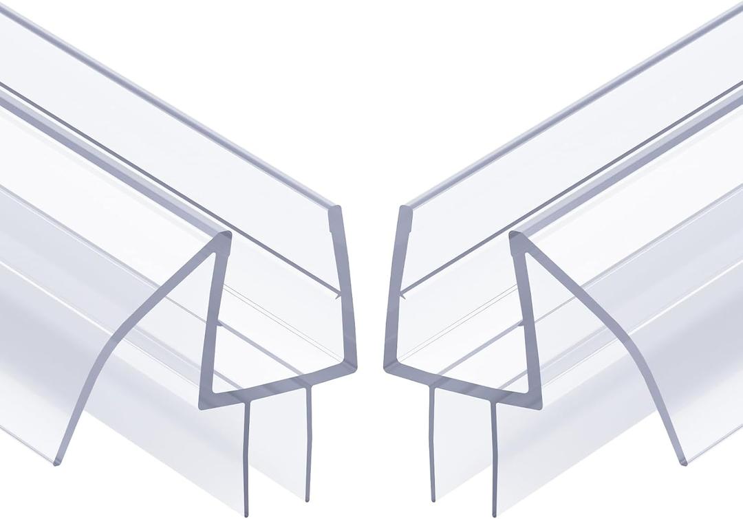 AmazerBath Frameless Shower Door Bottom Seal 39 inch (Set of 2) - Clear, Suitable for 3/8 Inch Glass, Modern Style