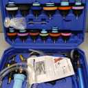 28PCS Coolant Pressure Tester & Vacuum Refill Kit,Radiator Pump Pressure Tester Kit for Automotive Cooling System Water Tank Leakage Detection (Blue)