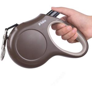 Fida Retractable Dog Leash, 16ft Heavy Duty Pet Walking Leash for X-Small/Small/Medium/Large Dog or Cat up to 110 lbs, Tangle Free. One-Hand Brake (Large, Coffee)