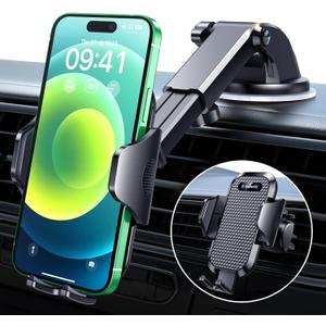VANMASS Car Phone Holder 2025 Military-Grade Phone Holder for Your Car Windshield Dashboard 65 Lbs Strongest SuctionPatent & Safety Certs Universal Cell Phone Car Mount for iPhone Samsung Android (Black)