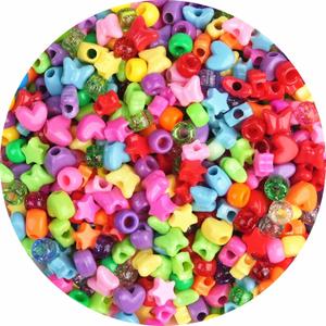 1200Pcs Colored Shaped Pony Beads for Jewelry Making, Heart Star Butterfly Pony Beads for Friendship Bracelets Necklace Crafts, Hair Beading (Boxed) (Multicolor)