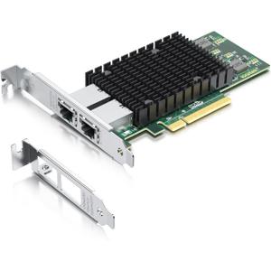 10Gtek 10Gb Dual RJ45 Port Network Card with X540 Controller, PCIe Ethernet LAN Adapter for Windows/Linux/ESX Servers, Compare to Intel X540-T2 (X1)