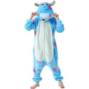 Unisex Children Animal Onesie Pajamas,Kids Flannel Halloween Cosplay Costume/Homewear/Sleepwear (3-4T, Sky Blue)