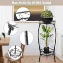 Tall Plant Stand Indoor Outdoor, 2Tier Metal Potted Flower Pot Stand, Heavy Duty Iron Planter Shelves Rack Anti-rust, 27" (Black)