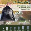 Home Compostable Trash Bags 13 Gallon, 100 Count Tall Kitchen Garbage Bags (23 x 29) Black, Extra Strong Food Waste Bags for Kitchen, Office, Yard