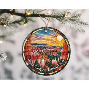 Bryce Canyon National Park Keepsake Ornament, Stained Glass Look, National Parks Christmas Souvenir (Printed On Both Sides)