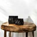 Wrinkled Bag for Women, 2-Pouch Travel Small Makeup Bag for Purse  Soft PU Plush Cosmetic Organizer Bags, Portable & Mini Makeup Organizer (Black, Small & Medium Sizes)