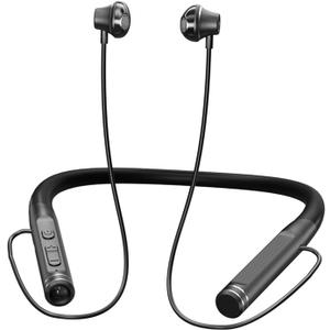 Neckband Bluetooth Headphones Wireless Earbuds with Microphone Flashlight Around the Neck Waterproof Sport Headset Noise Cancelling Ear Buds 120H Playtime for Running Cycling Cell Phone Android iOS (Black)