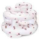 Inflatable Baby Seat for Babies 3-36 Months[Squeaky Sound & Anti-Fall Design] Inflatable Chair with Sound-Making Ears, Baby Seat for Sitting-Up Practice, Built-in Air Pump (Ear Bear)