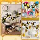 12 Pcs Bee Party Decorations Honey Bee Honeycomb Hanging 10'' 8'' Bees Table Decor Centerpieces Decoration for Baby Shower Gender Reveal Birthday Honey Hive Decoration