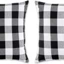 DII 100% Cotton Buffalo Check Pillow Cover Set, Black, 20x20, 2 Piece