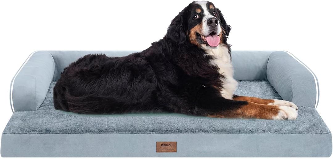 Large Dog Bed Orthopedic Washable, Big Large XXXLarge Dogs, Orthopedic Grey Extra Dog Bed with Waterproof Cover and Removable Egg Foam, Couch Bed Bolster Large Dog Bed Orthopedic Washable, Big Large XXXLarge Dogs, Orthopedic Grey Extra Dog Bed with Waterproof Cover and Removable Egg Foam, Couch Bed Bolster