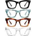 CCVOO Stylish Reading Glasses for Women, Stylish Eyeglasses, Blue Light Readers, Cheaters, 1.25x